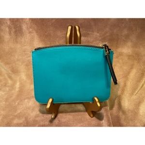 Nine West Two-Tone Leather Zipper Pouch, NEW